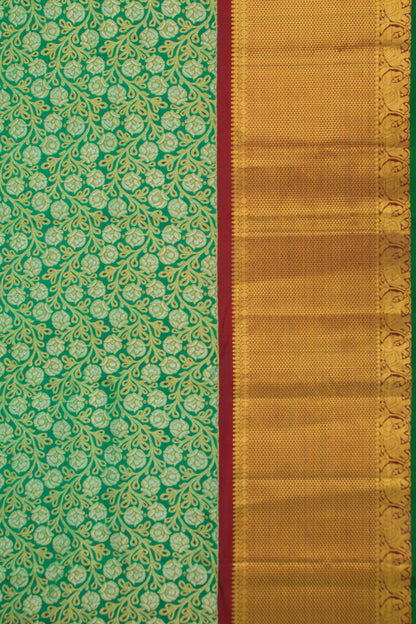 Kanchipuram Silk Jaal Green Saree