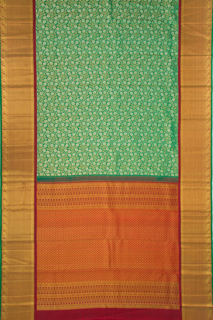 Kanchipuram Silk Jaal Green Saree