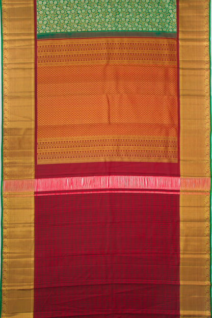 Kanchipuram Silk Jaal Green Saree