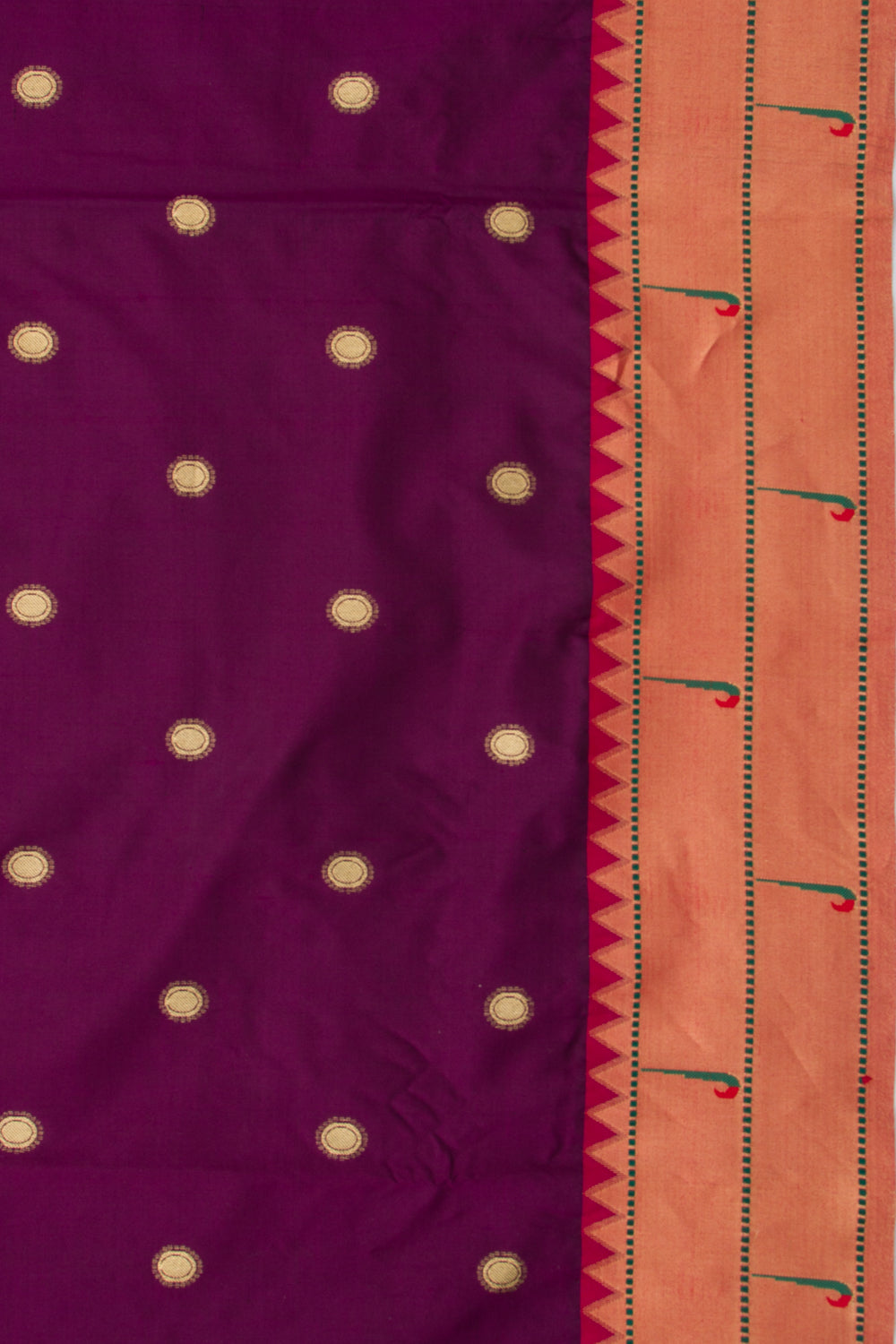 Soft Silk Paithani Inspired Burgundy Saree