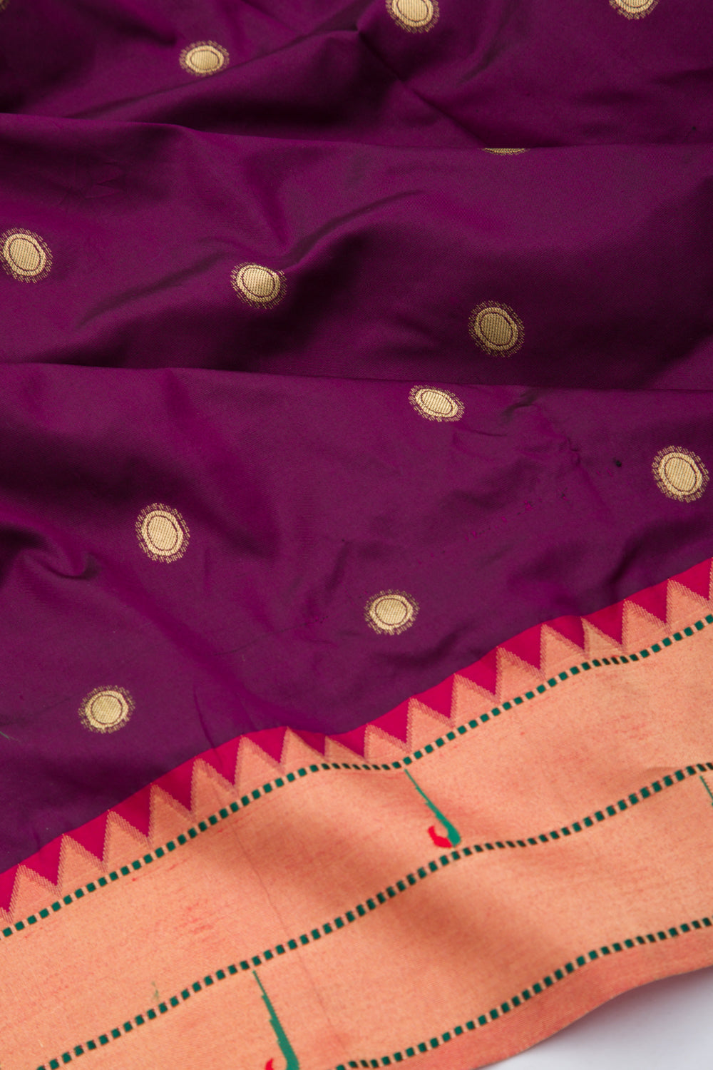 Soft Silk Paithani Inspired Burgundy Saree