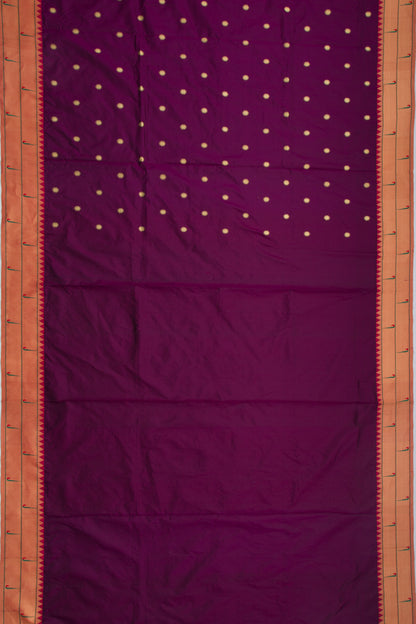 Soft Silk Paithani Inspired Burgundy Saree