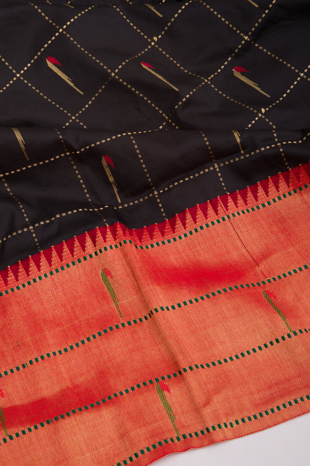 Soft Silk Paithani Inspired Black Saree