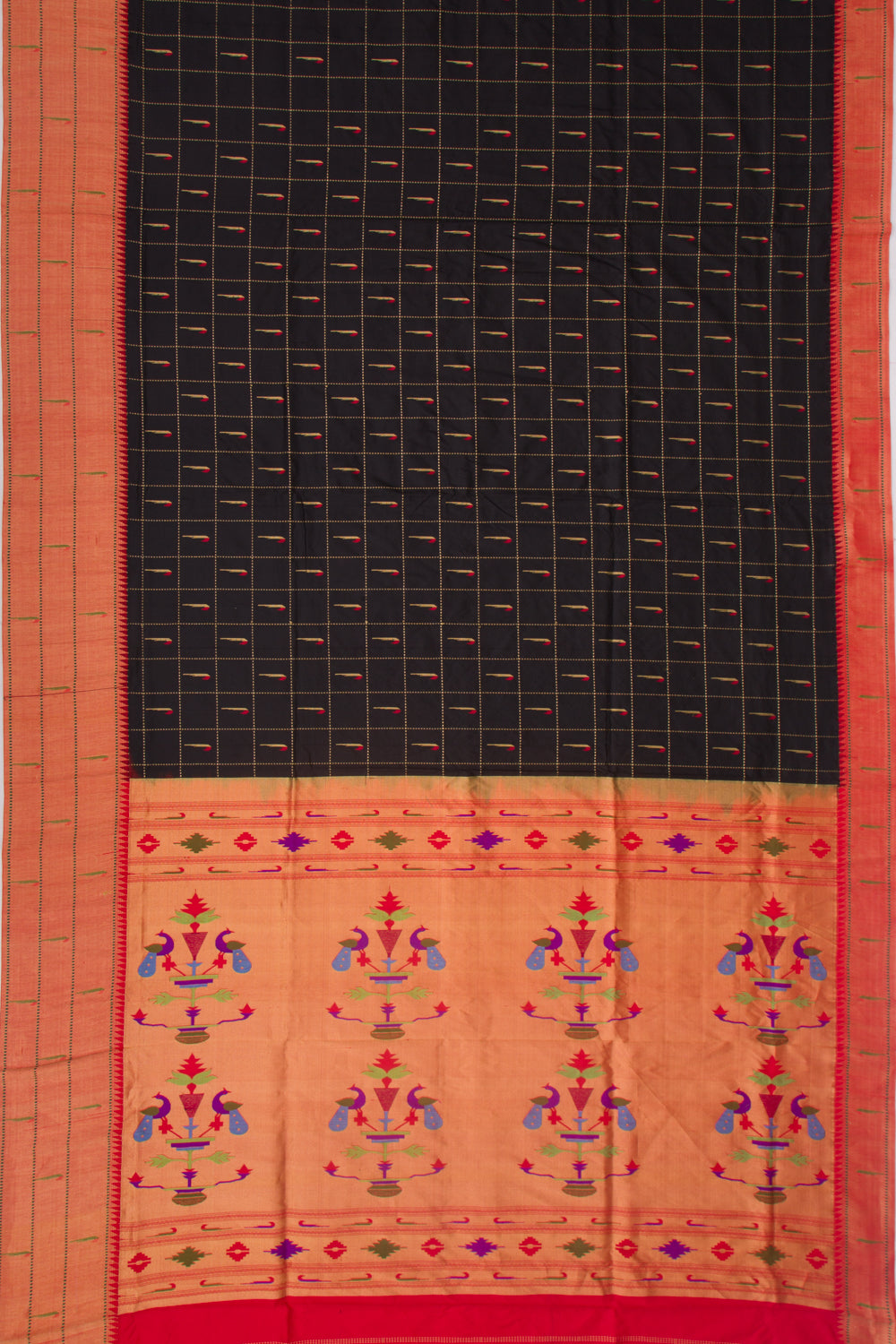 Soft Silk Paithani Inspired Black Saree