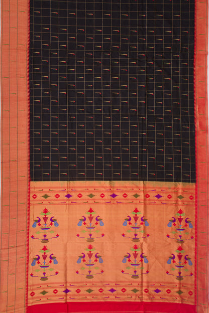 Soft Silk Paithani Inspired Black Saree