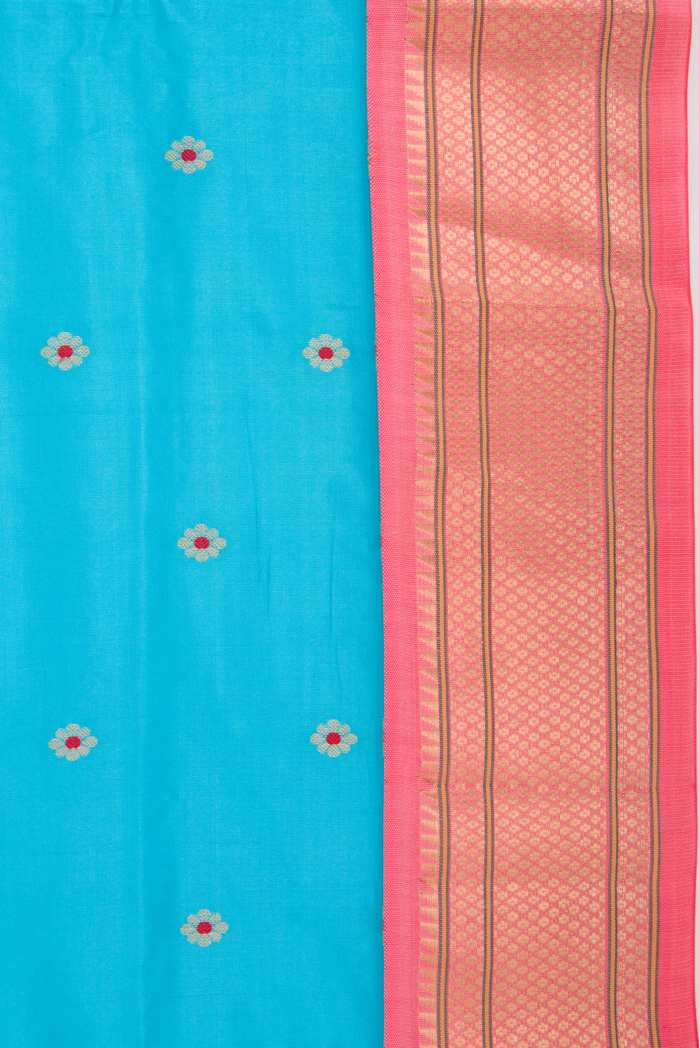 Soft Silk Paithani Design Sky Blue Saree