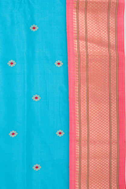 Soft Silk Paithani Design Sky Blue Saree