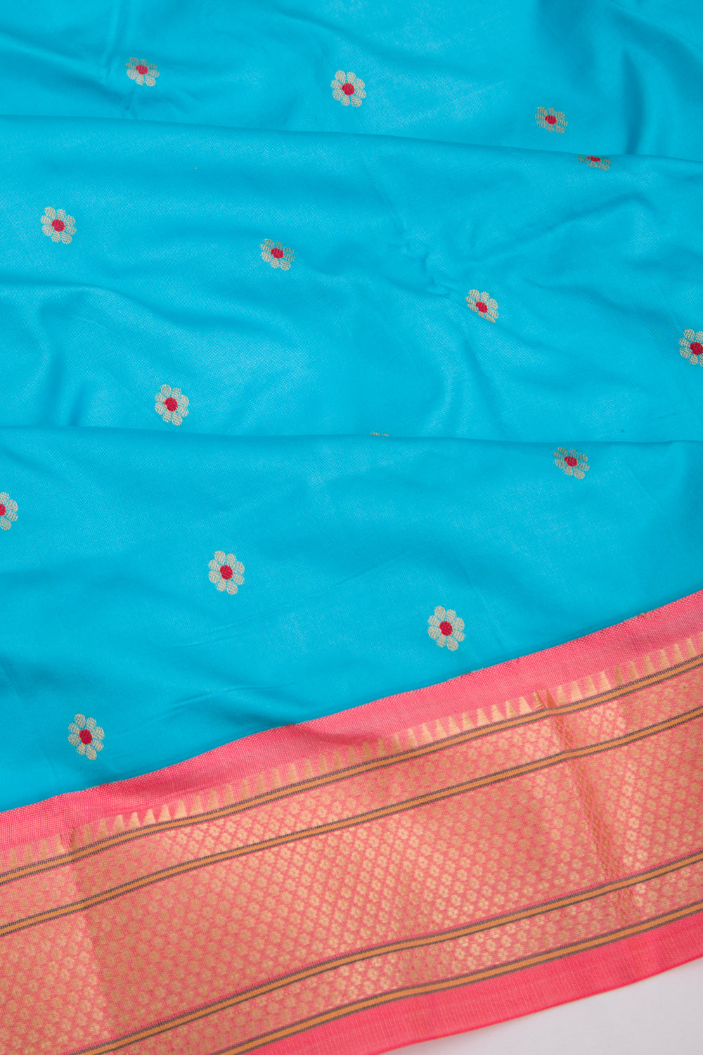 Soft Silk Paithani Design Sky Blue Saree