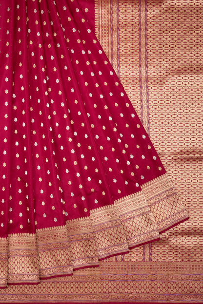 Banarasi Silk Butta Maroon Saree