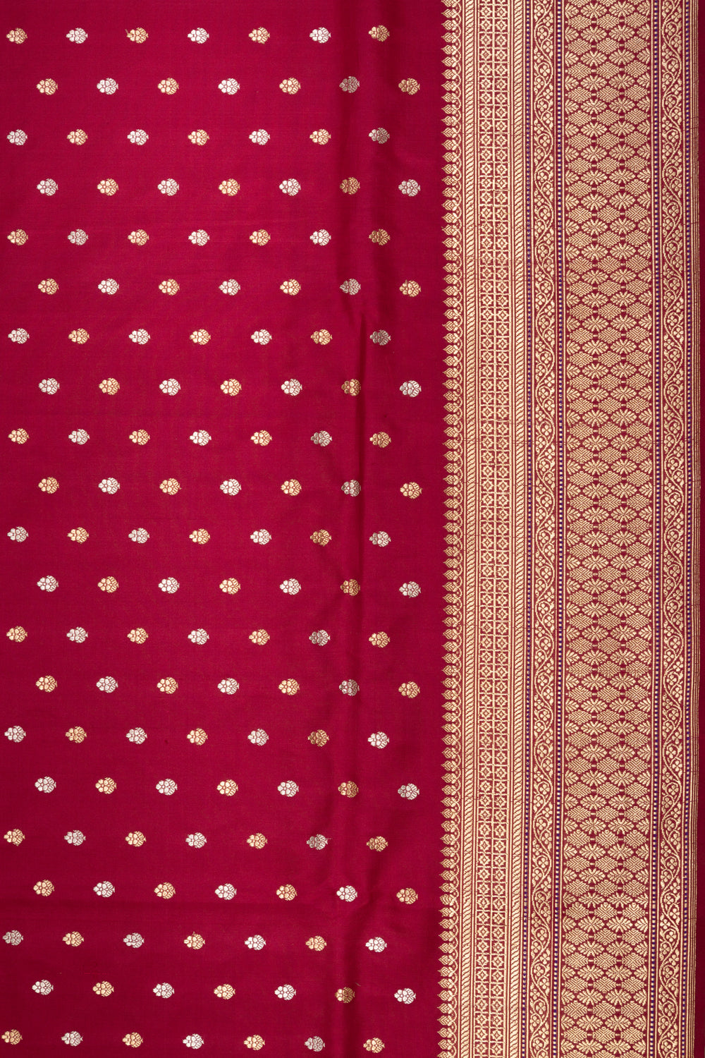 Banarasi Silk Butta Maroon Saree