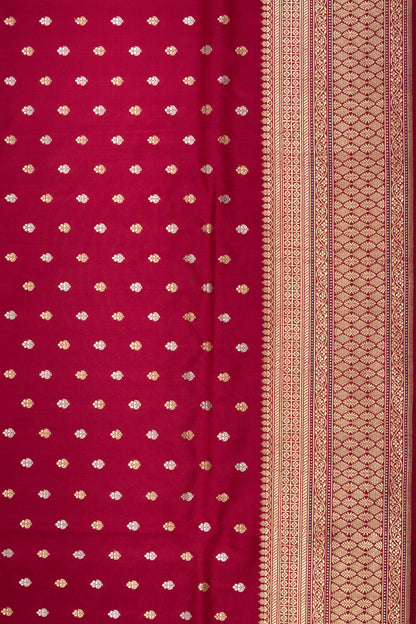 Banarasi Silk Butta Maroon Saree