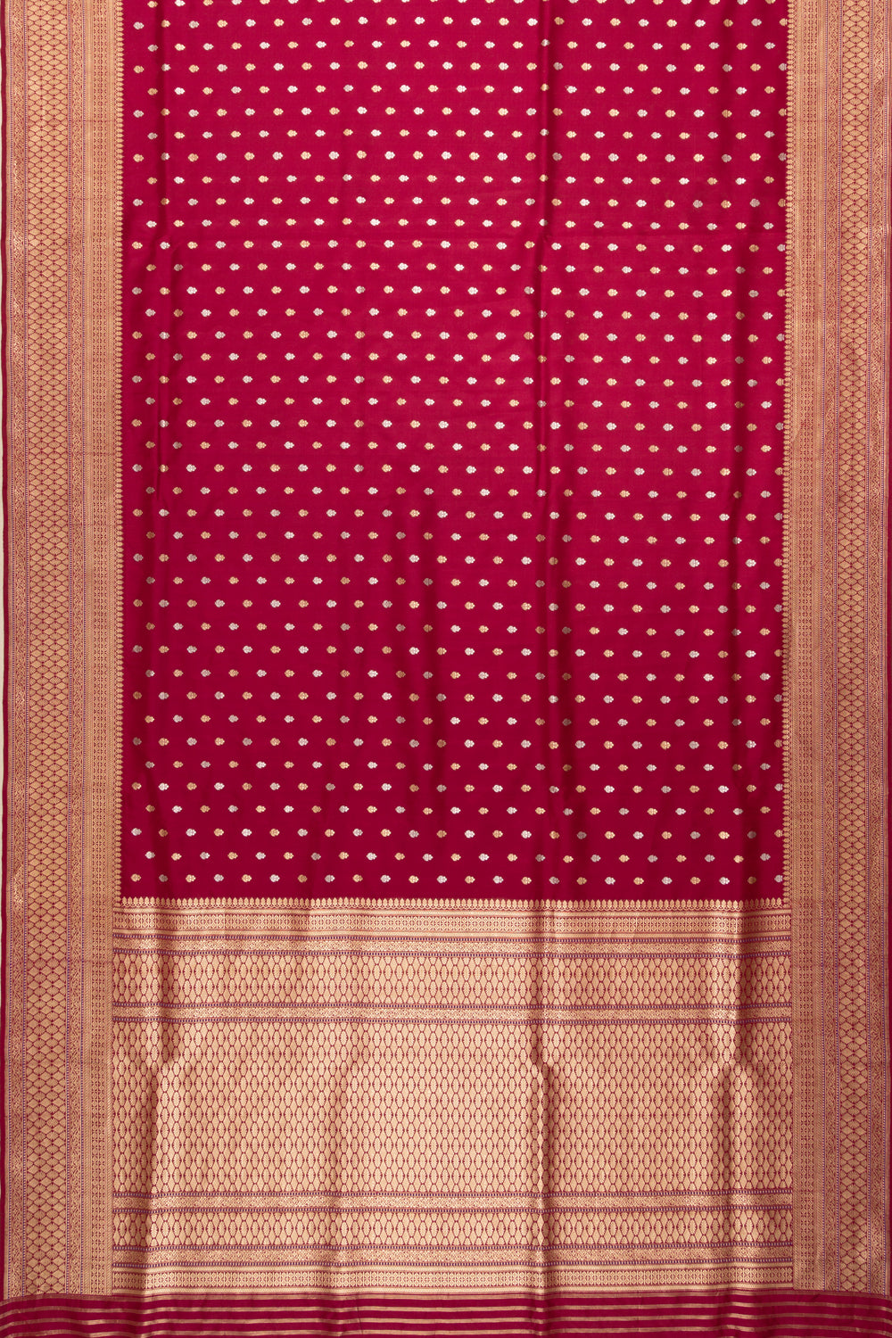 Banarasi Silk Butta Maroon Saree