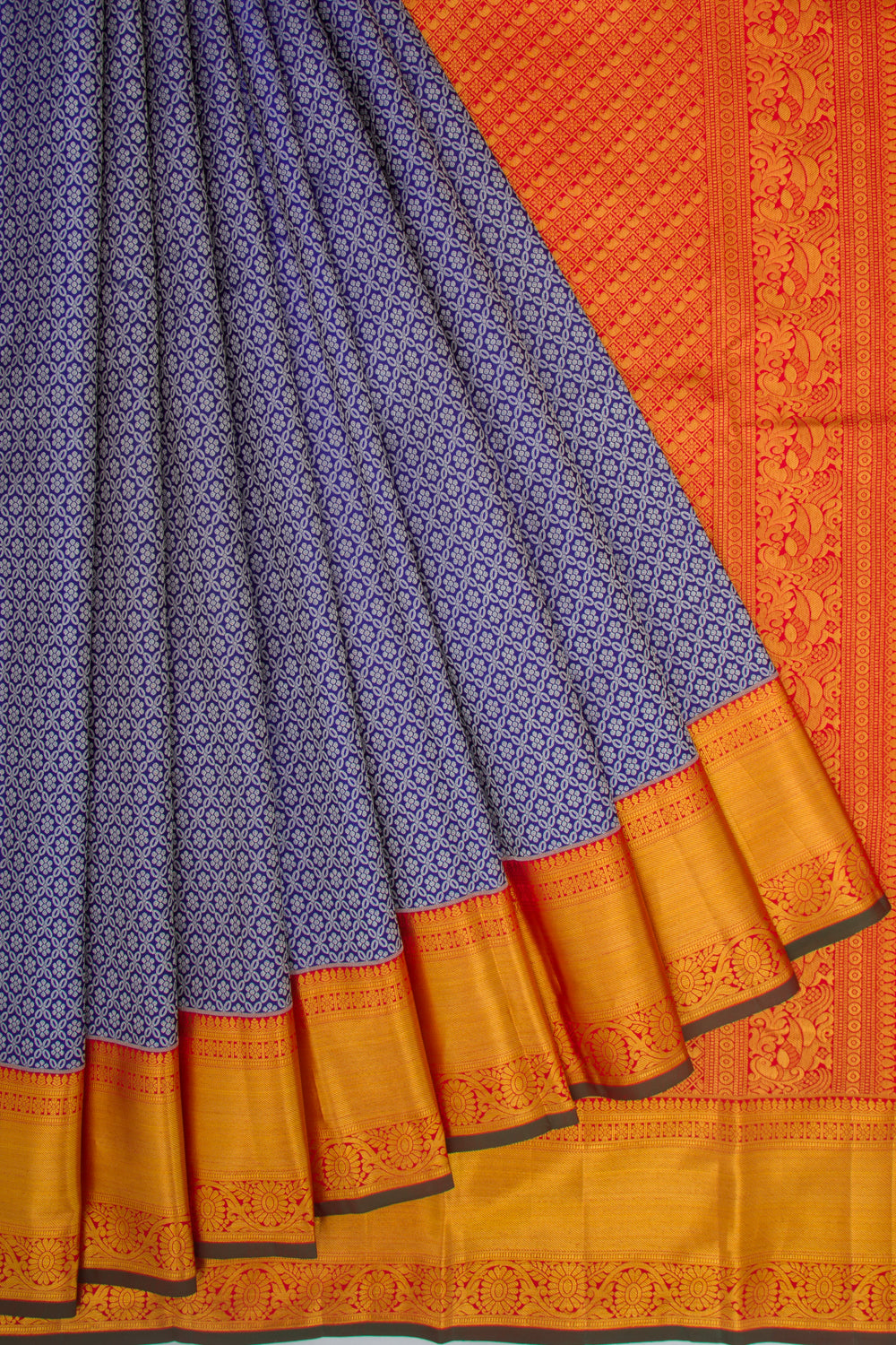 Taranga Kanchi Silk Brocade Dark Blue Saree