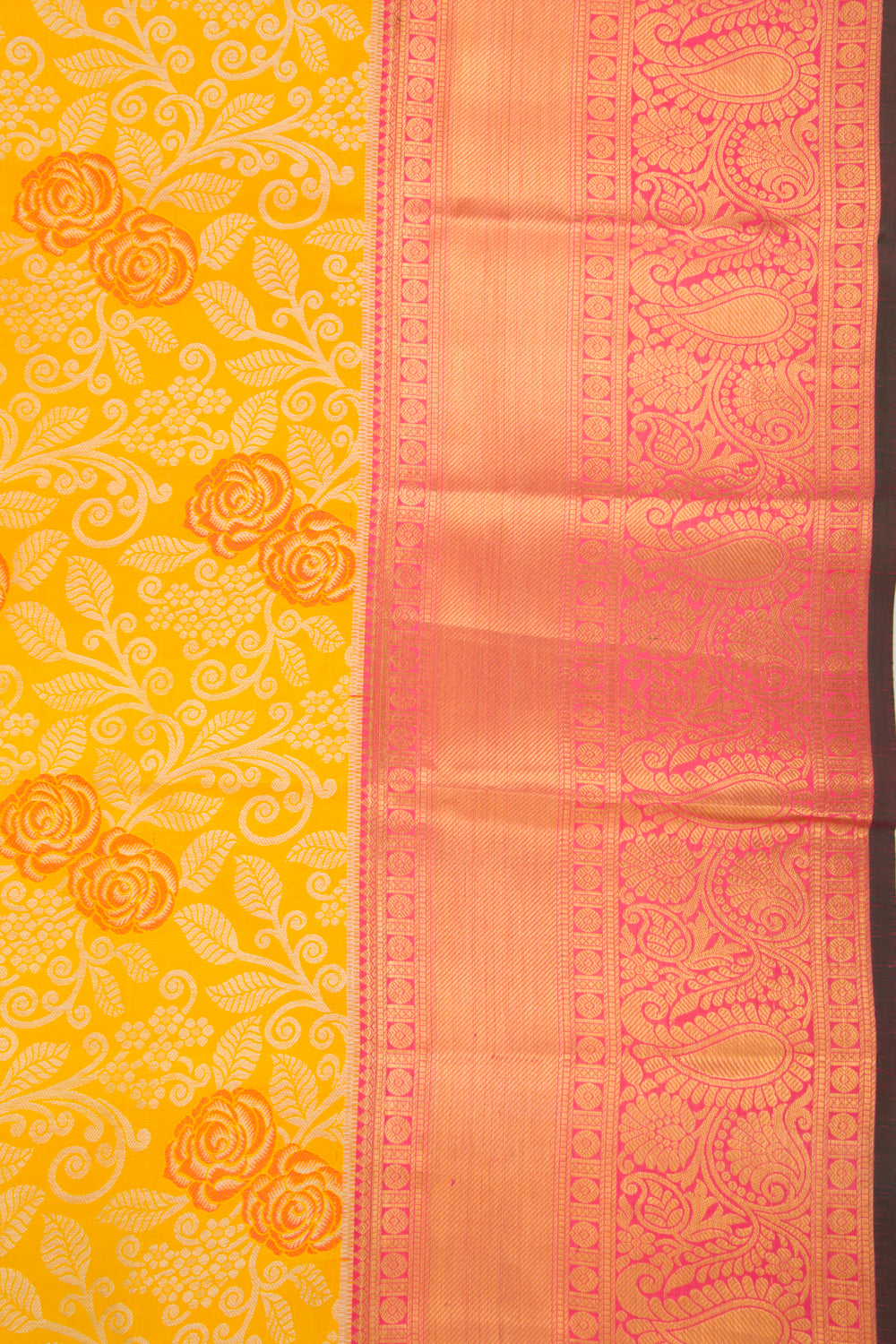 Taranga Kanchi Silk Brocade Yellow Saree