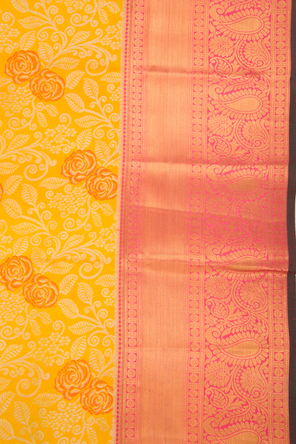 Taranga Kanchi Silk Brocade Yellow Saree