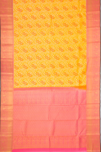 Taranga Kanchi Silk Brocade Yellow Saree