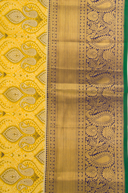 Taranga Kanchi Silk Brocade Yellow Saree