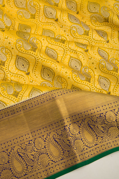 Taranga Kanchi Silk Brocade Yellow Saree