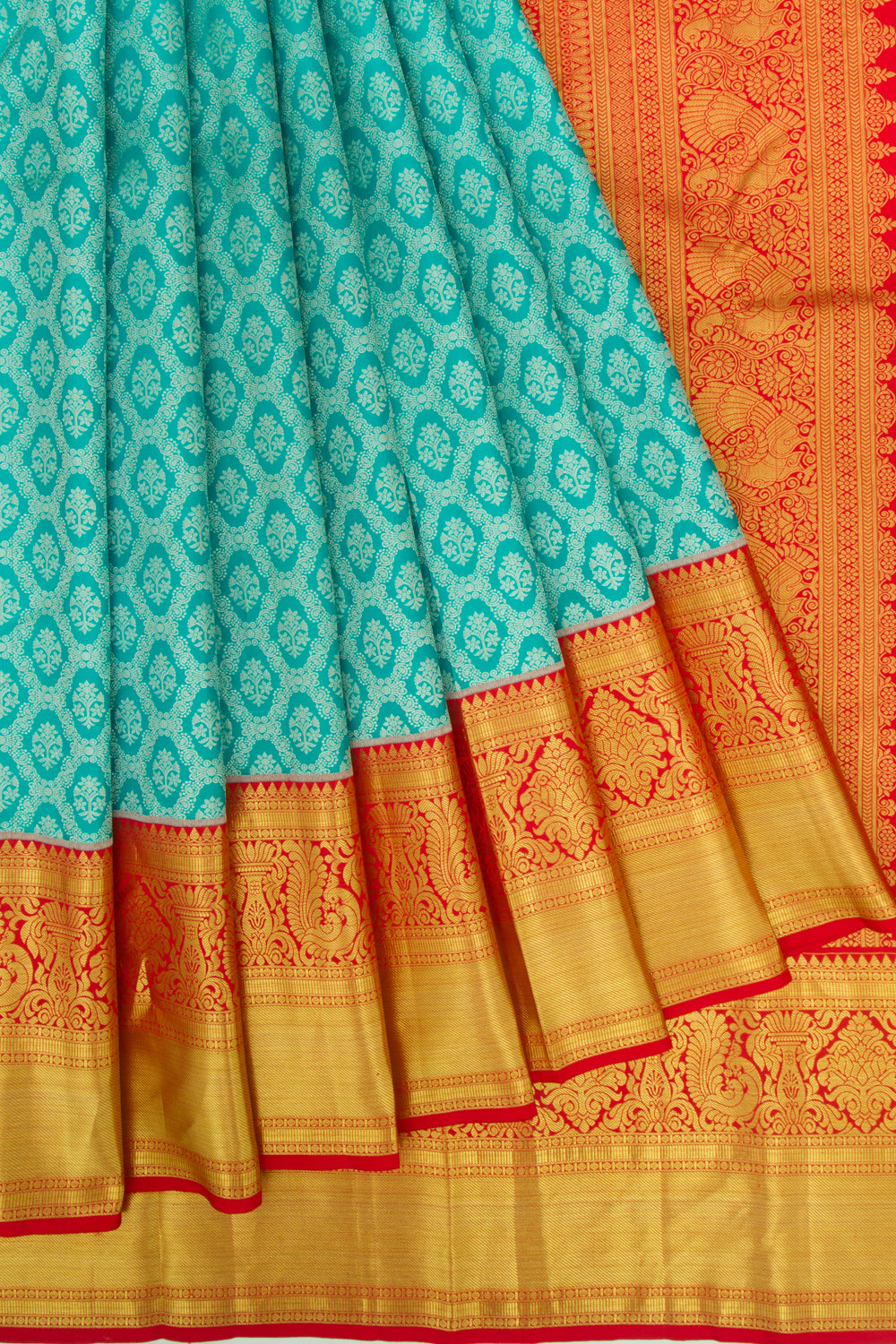 Taranga Kanchi Silk Brocade Sea Green Saree
