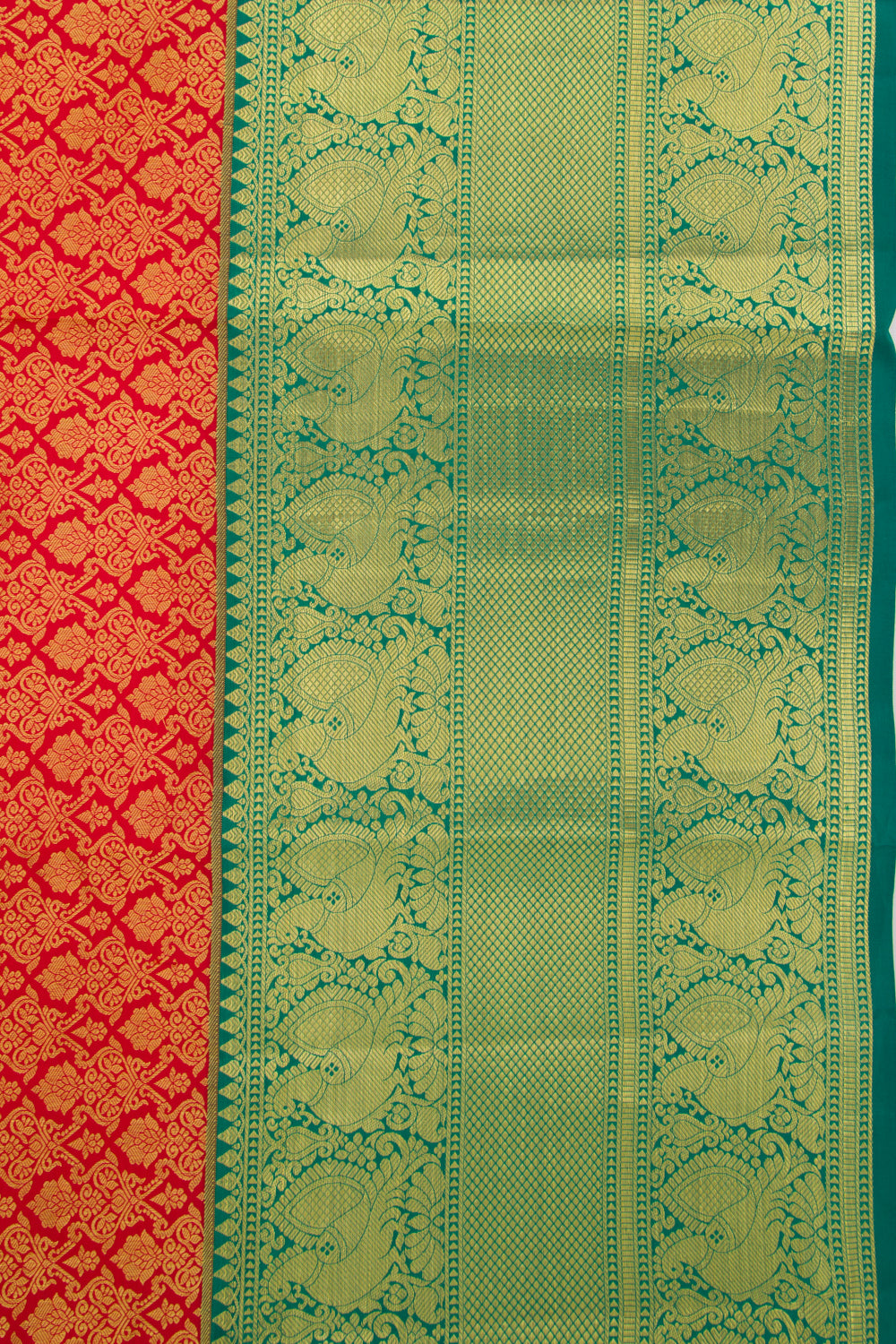 Taranga Kanchi Silk Brocade Red Saree