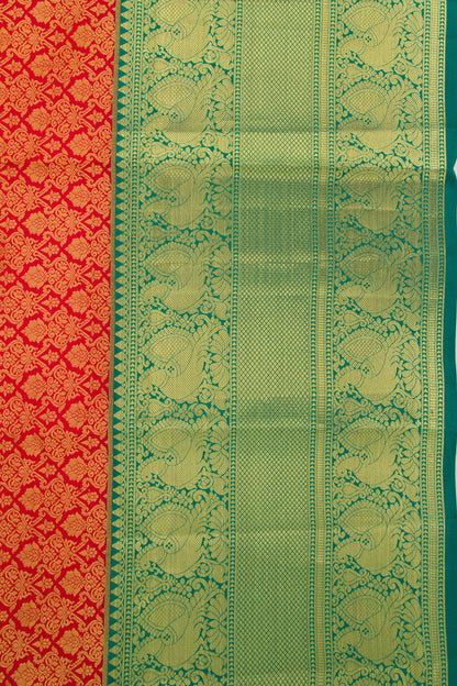 Taranga Kanchi Silk Brocade Red Saree