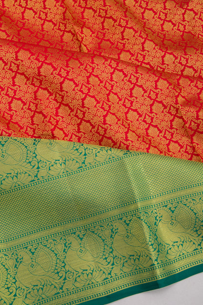Taranga Kanchi Silk Brocade Red Saree