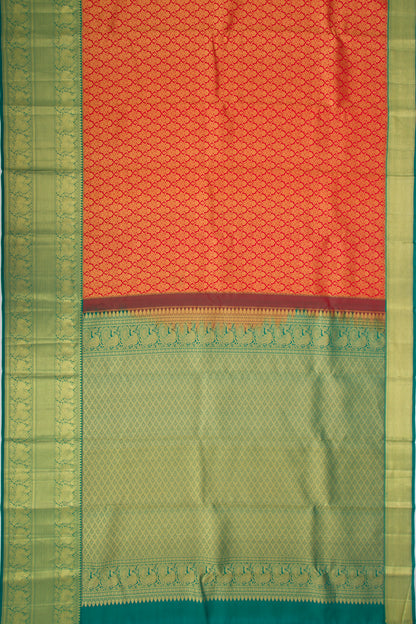 Taranga Kanchi Silk Brocade Red Saree