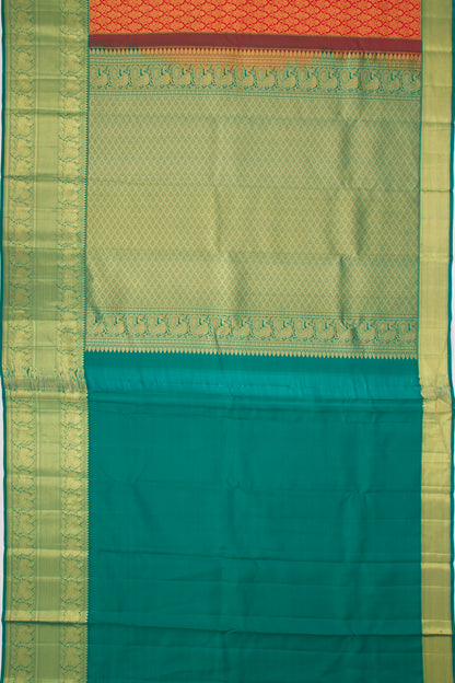 Taranga Kanchi Silk Brocade Red Saree