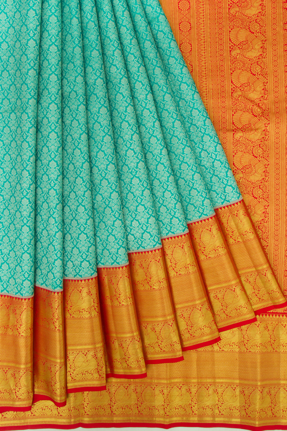 Taranga Kanchi Silk Brocade Sea Green Saree