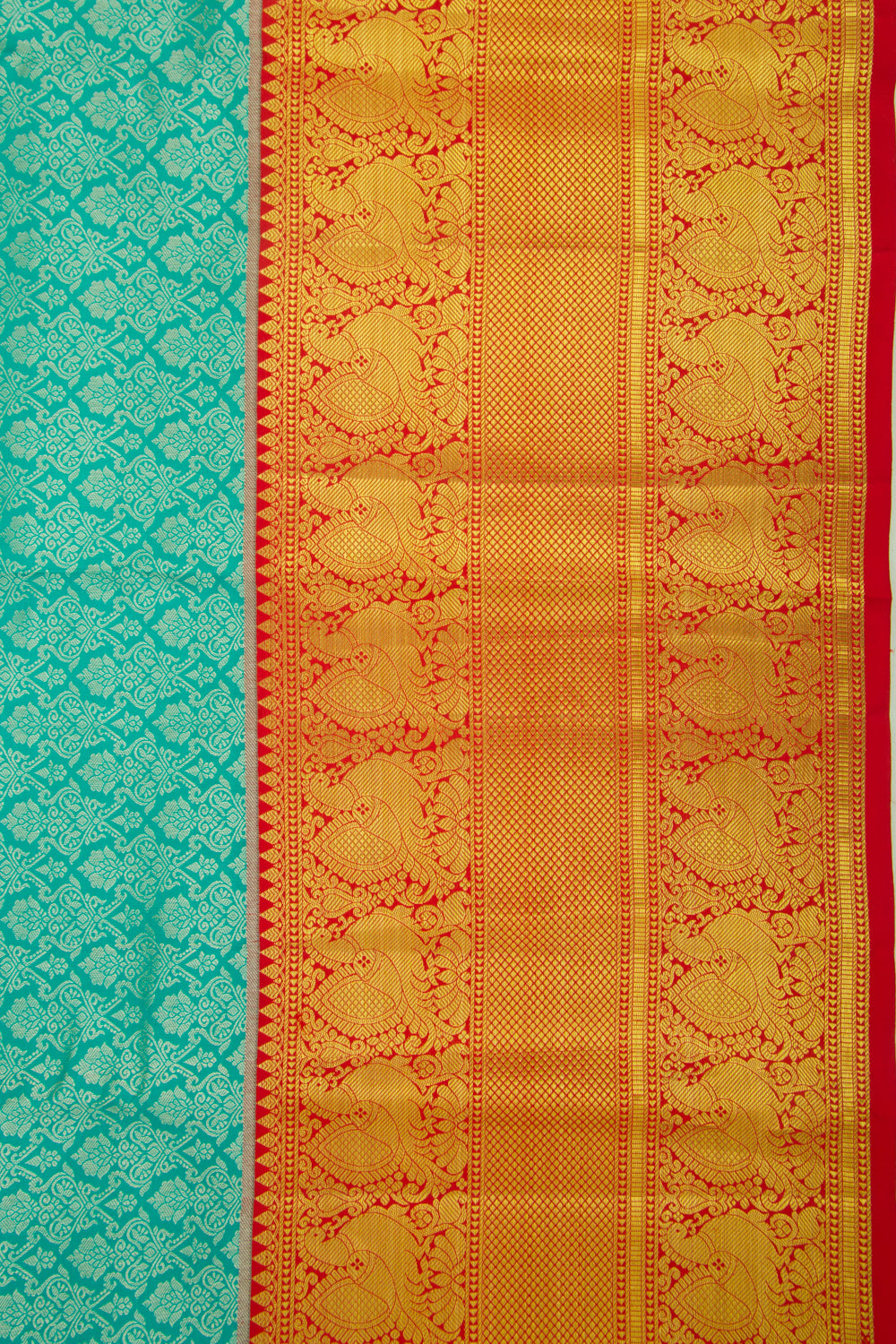 Taranga Kanchi Silk Brocade Sea Green Saree