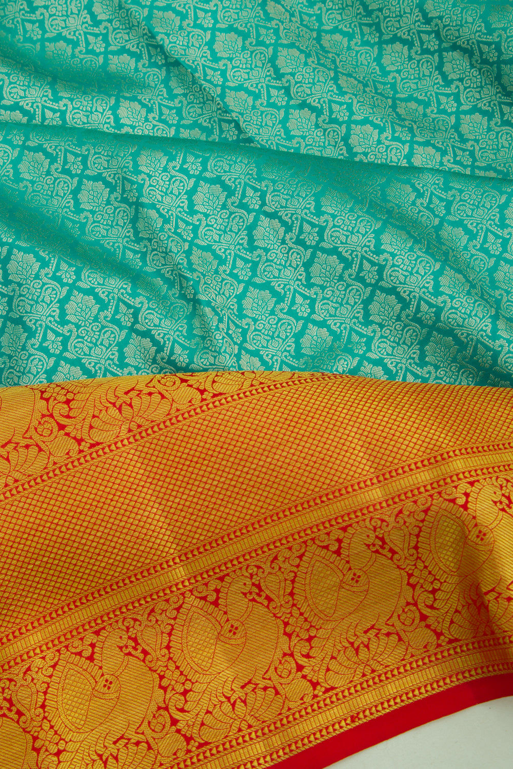 Taranga Kanchi Silk Brocade Sea Green Saree