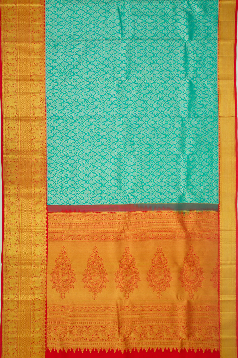 Taranga Kanchi Silk Brocade Sea Green Saree