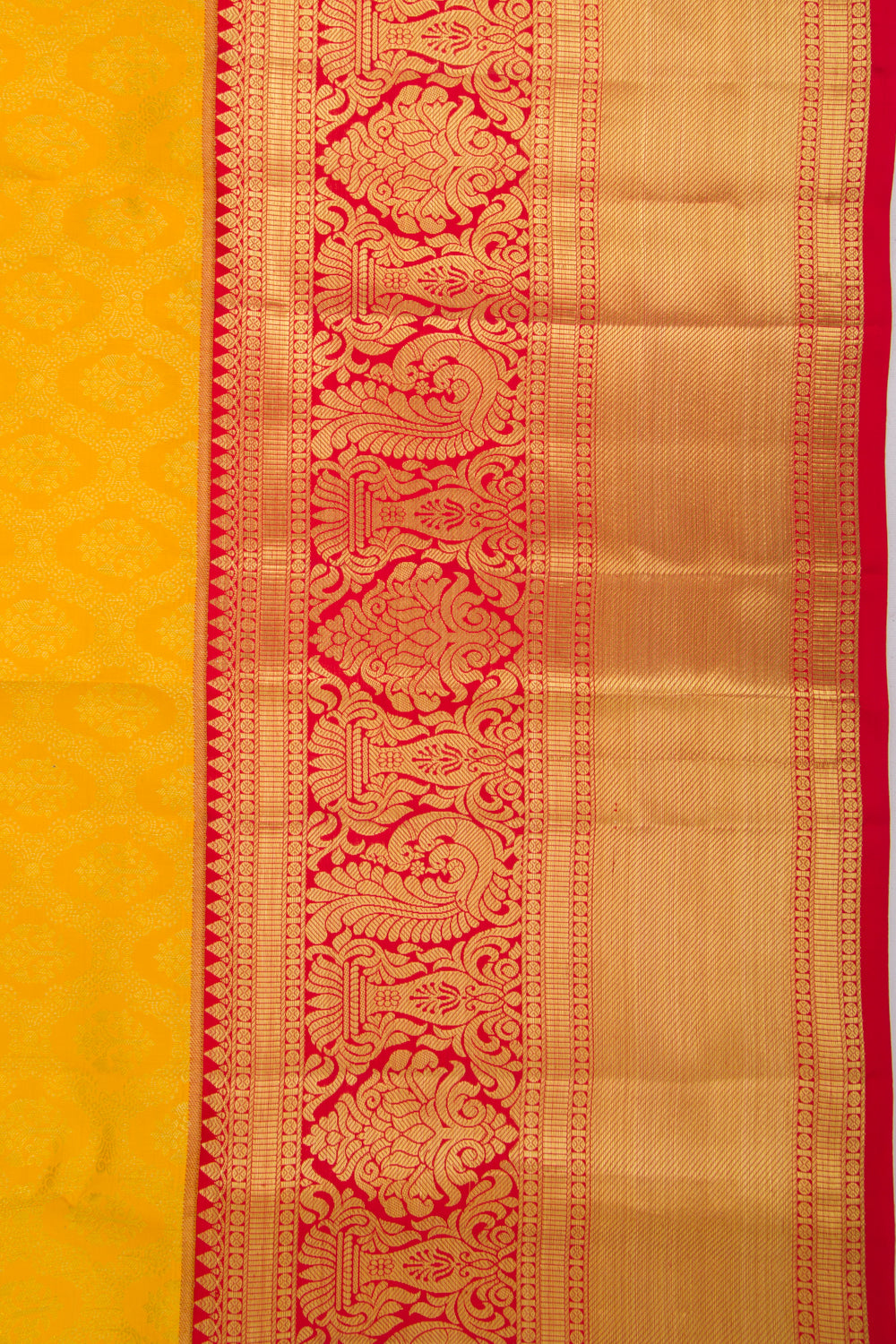 Taranga Kanchi Silk Brocade Yellow Saree