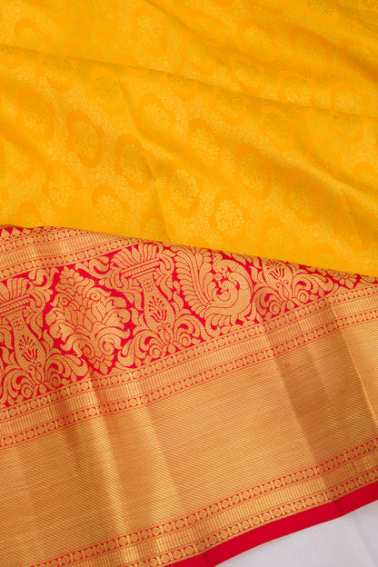 Taranga Kanchi Silk Brocade Yellow Saree