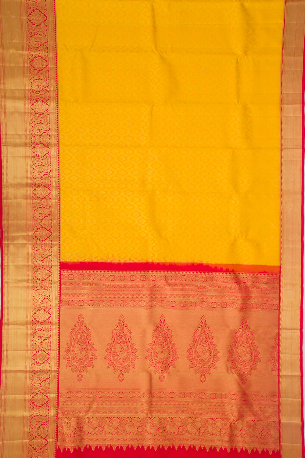Taranga Kanchi Silk Brocade Yellow Saree