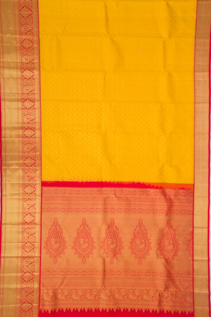 Taranga Kanchi Silk Brocade Yellow Saree