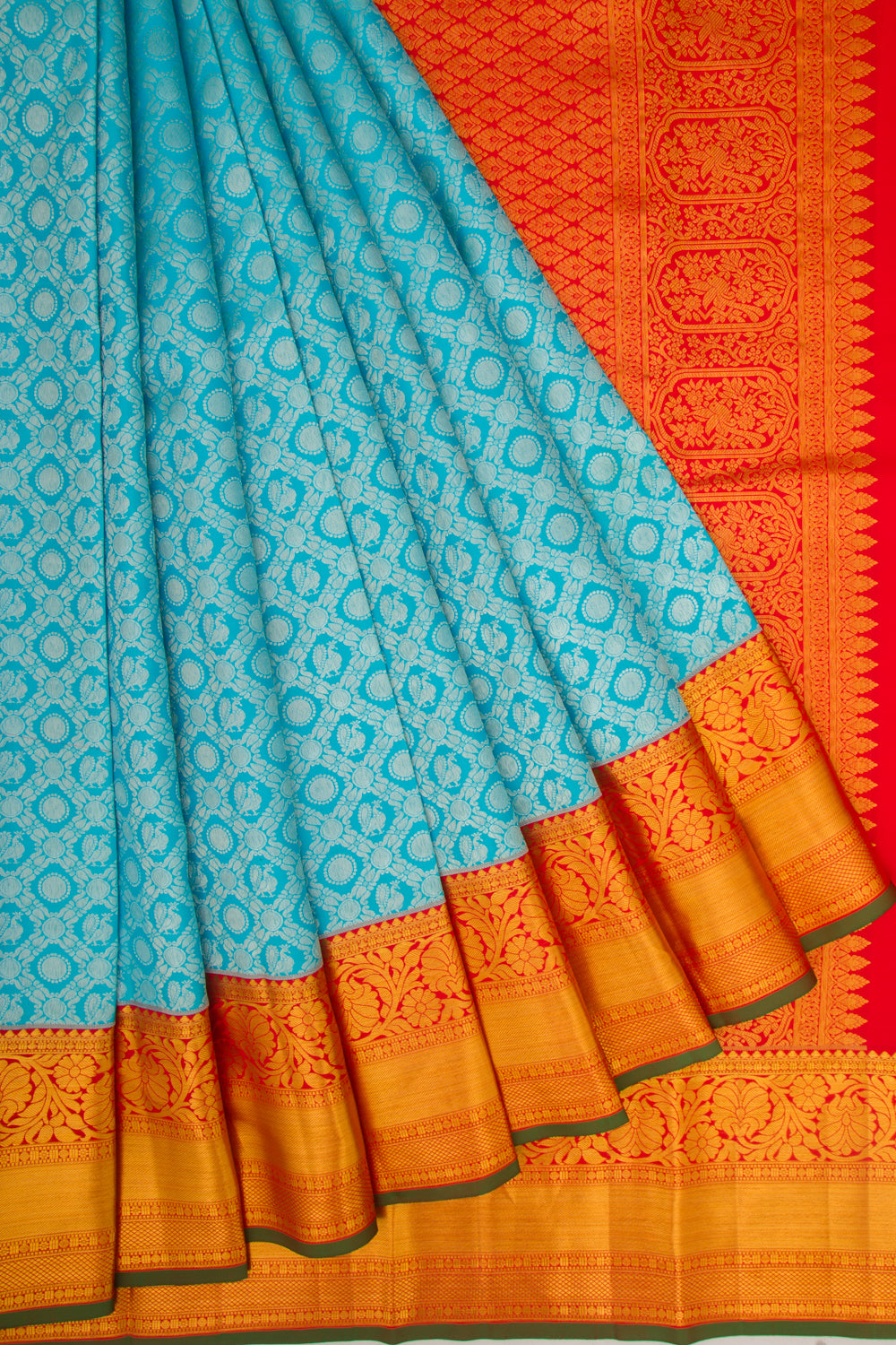 Taranga Kanchi Silk Brocade Sky Blue Saree
