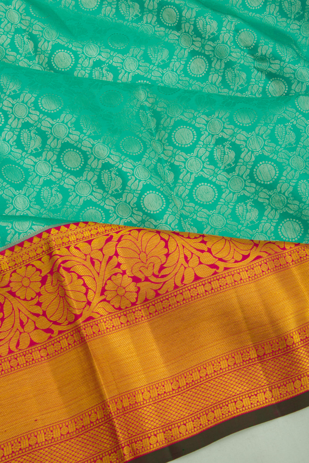 Taranga Kanchi Silk Brocade Sea Green Saree