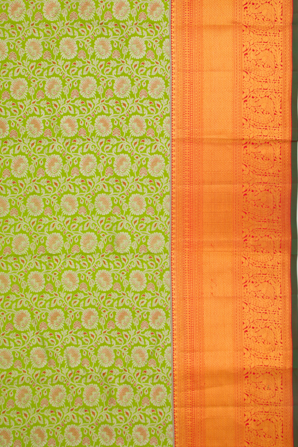 Taranga Kanchi Silk Jaal Green Saree