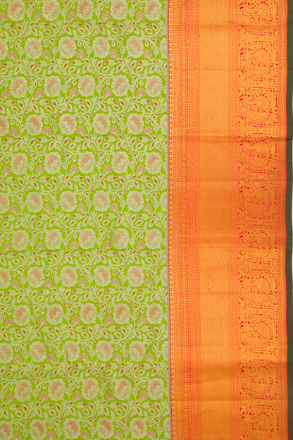 Taranga Kanchi Silk Jaal Green Saree