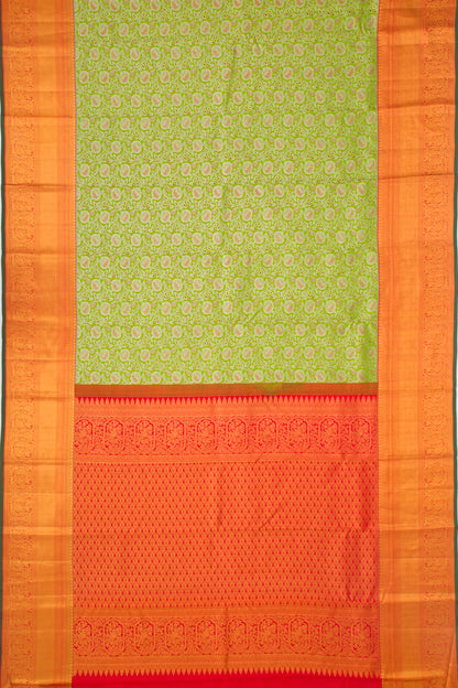 Taranga Kanchi Silk Jaal Green Saree
