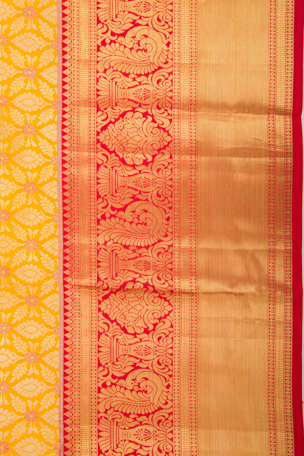 Taranga Kanchi Silk Brocade Yellow Saree