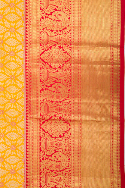 Taranga Kanchi Silk Brocade Yellow Saree