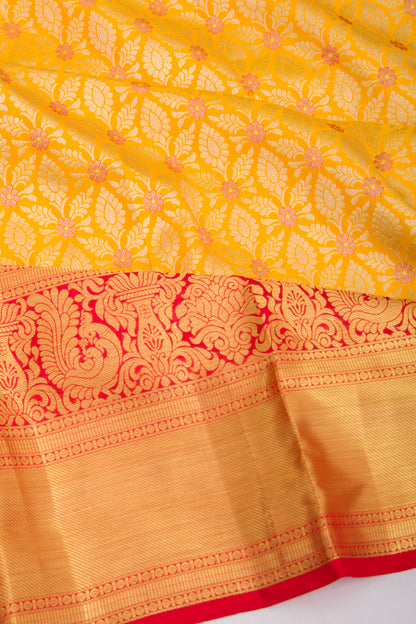 Taranga Kanchi Silk Brocade Yellow Saree
