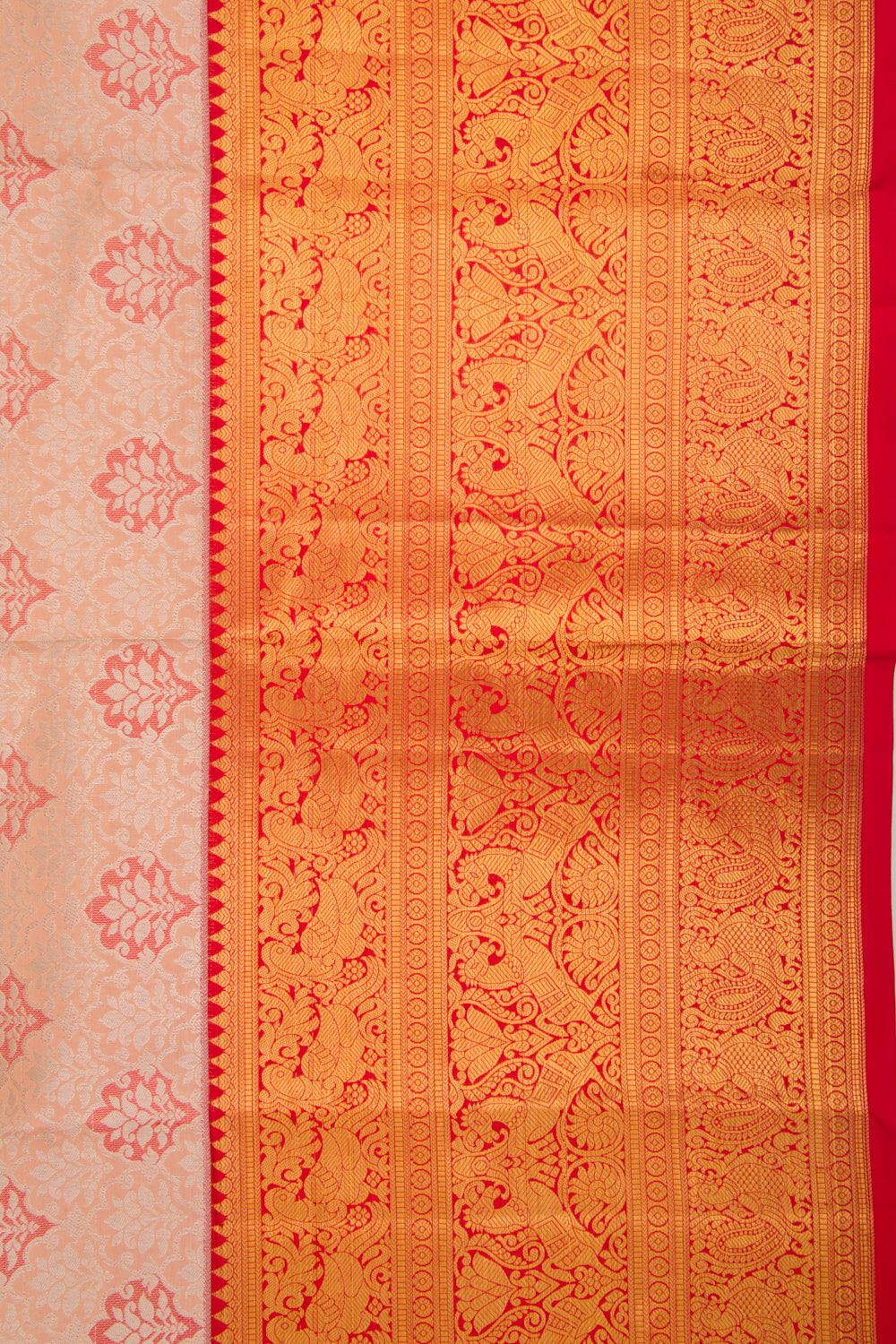 Taranga Kanchi Silk Brocade Peach Saree