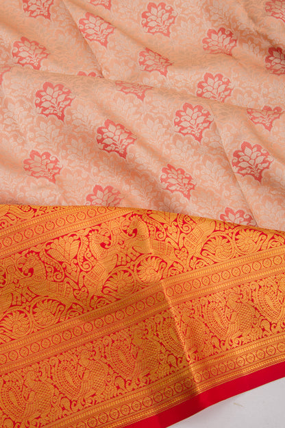 Taranga Kanchi Silk Brocade Peach Saree