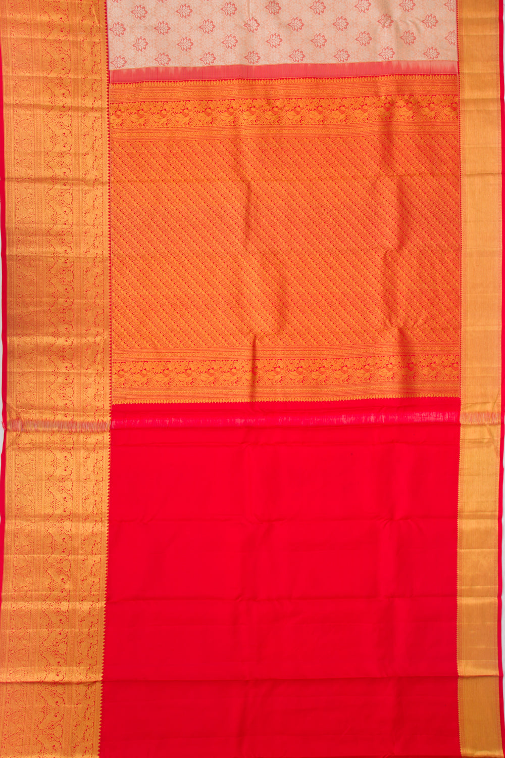 Taranga Kanchi Silk Brocade Peach Saree