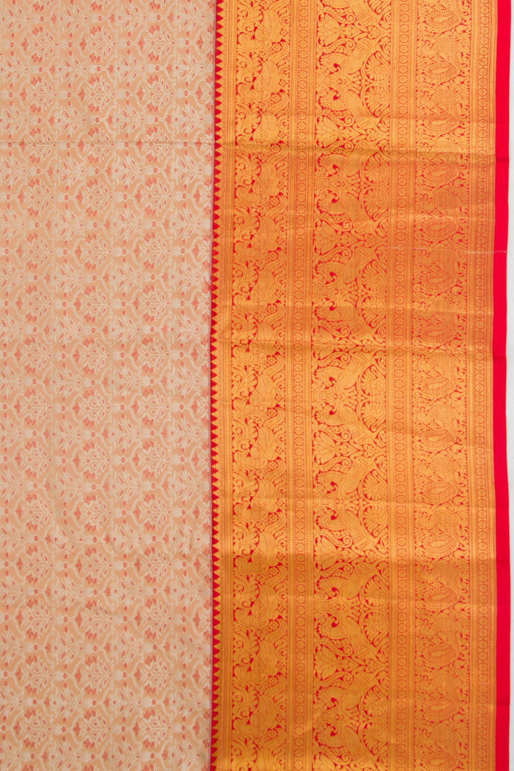 Taranga Kanchi Silk Brocade Cream Saree