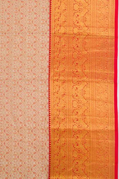 Taranga Kanchi Silk Brocade Cream Saree