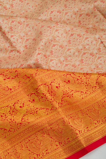 Taranga Kanchi Silk Brocade Cream Saree